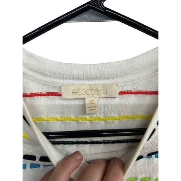 Dopamine Retro Stitch Top Etcetera Rainbow Stripes Clean Girl Aesthetic XS - Picture 4 of 6